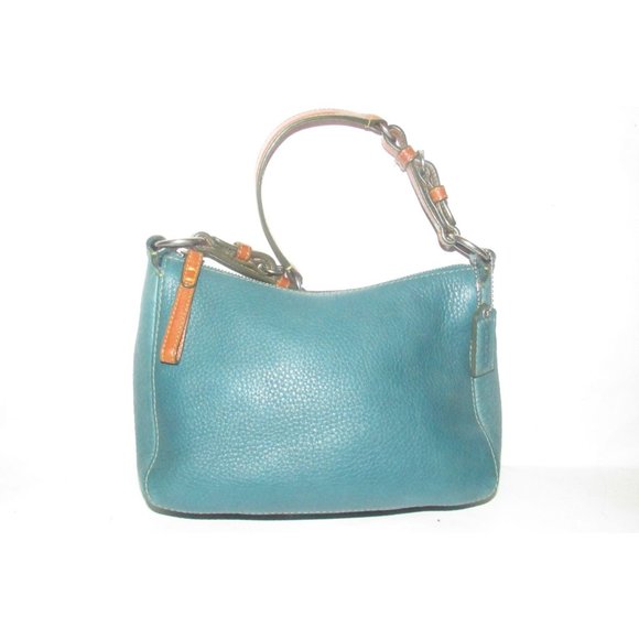 Coach 'Chelsea' Hobo Teal Buttery Soft Leather Chrome Accents - Picture 4 of 16